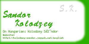 sandor kolodzey business card